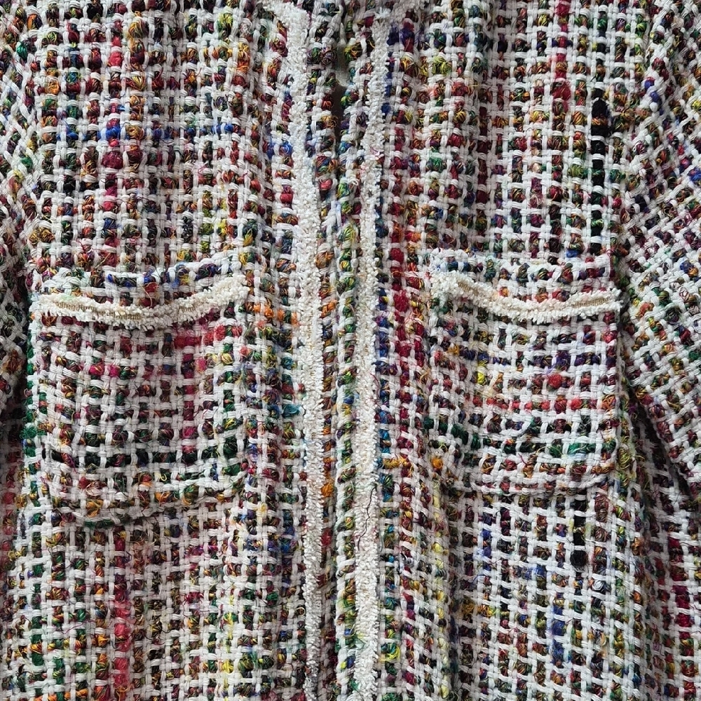 Anthropologie Colorful Tweed Cape Coat - Picture 4 of 7
